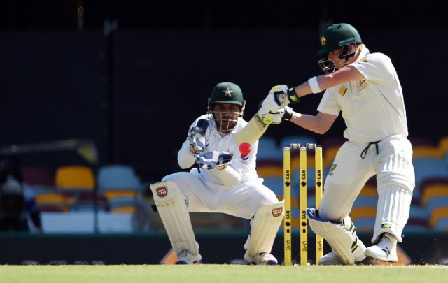 steven smith was lucky to complete his 16th test century his first against pakistan photo afp