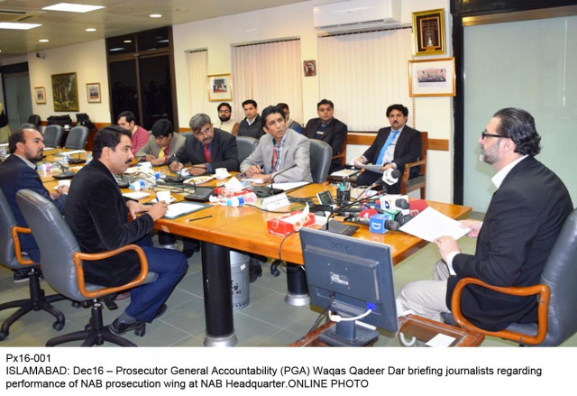 prosecutor general accountability pga waqas qadeer dar briefing journalists regarding performance of nab prosecution wing at nab headquarter on december 16 2016 photo online prosecutor general accountability pga waqas qadeer dar briefing journalists regarding performance of nab prosecution wing at nab headquarter on december 16 2016 photo online