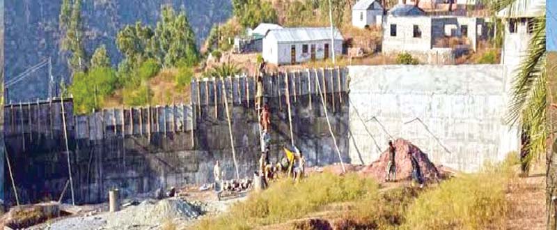 a semi built boundary wall of the jail in rada photo express