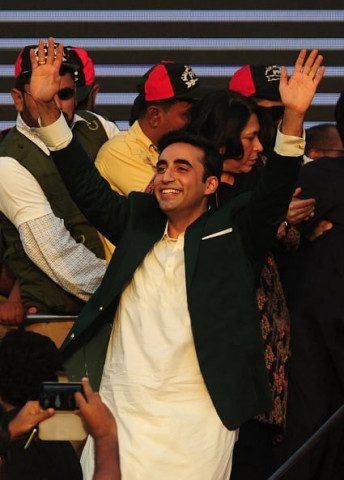 pakistan peoples party chairman bilawal bhuto zardari waves at crowds ahead of rally photo reuters pakistan peoples party chairman bilawal bhuto zardari waves at crowds ahead of rally photo reuters
