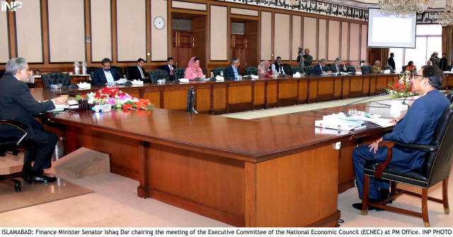 finance minister senator ishaq dar chairing the meeting of the executive committee of the national economic council at pm office photo inp finance minister senator ishaq dar chairing the meeting of the executive committee of the national economic council at pm office photo inp