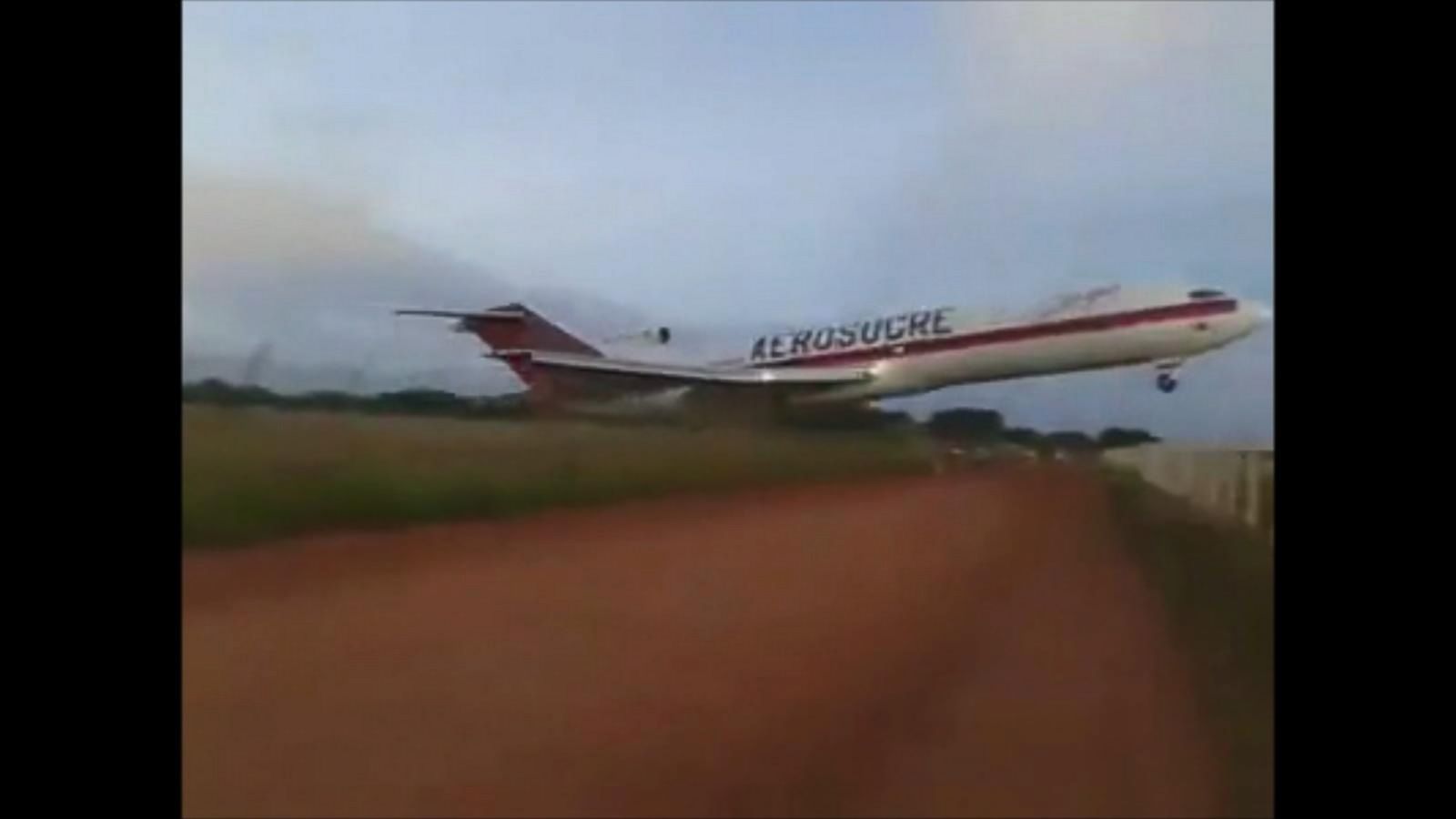 plane crashes minutes after take off in colombia screen grab