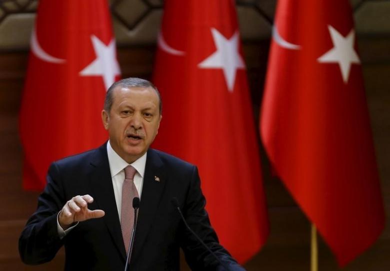 turkish president tayyip erdogan makes a speech during his meeting with mukhtars at the presidential palace in ankara turkey photo reuters