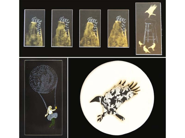 the artist has delved into the depths of her own mind to create the pieces of artwork on display she has used light and dark colours to express her emotions and inner thoughts photos courtesy artscene galleries