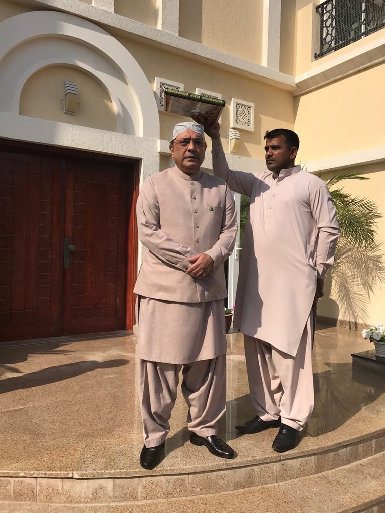 ppp co chairman asif zardari ahead of leaving for karachi photo express