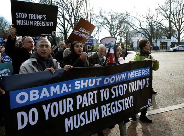 members of join moveon and drum march past the white house during a protest to shut down the existing muslim registry program nseers in washington u s december 12 2016 photo reuters members of join moveon and drum march past the white house during a protest to shut down the existing muslim registry program nseers in washington u s december 12 2016 photo reuters