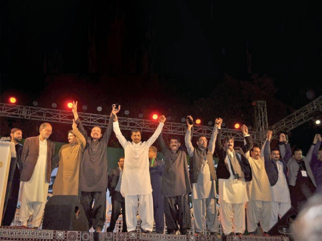 leaders of psp wave back to their supporters in hyderabad photo ppi leaders of psp wave back to their supporters in hyderabad photo ppi