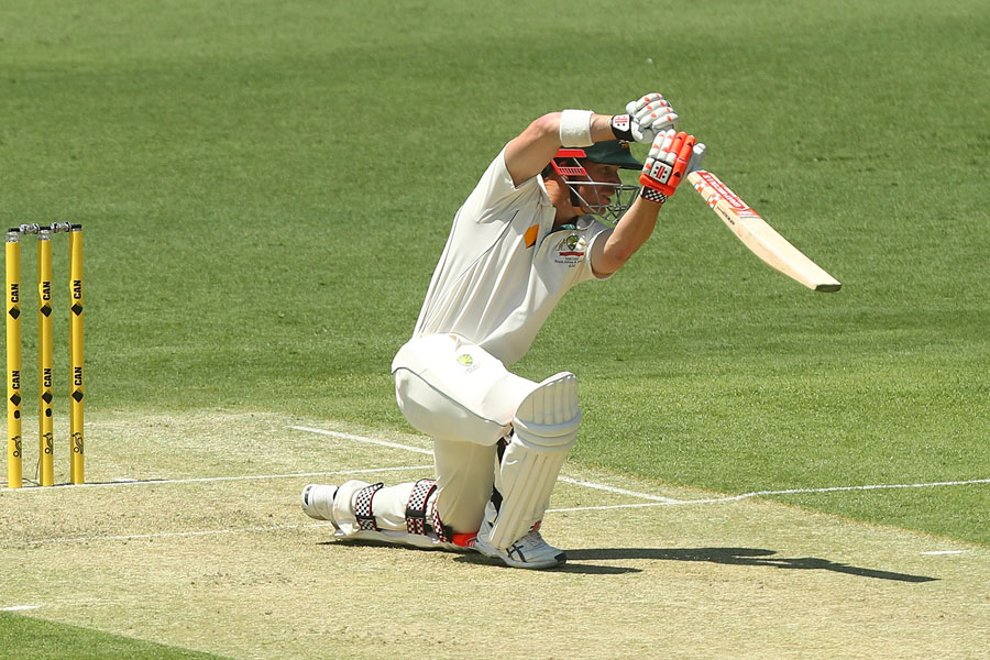 warner drives through covers photo courtesy cricket australia