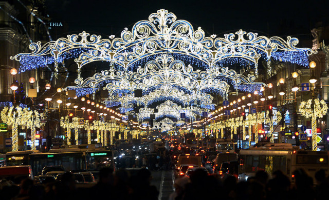 a busy boulevard is seen decorated with christmas lights in russia photo afp a busy boulevard is seen decorated with christmas lights in russia photo afp