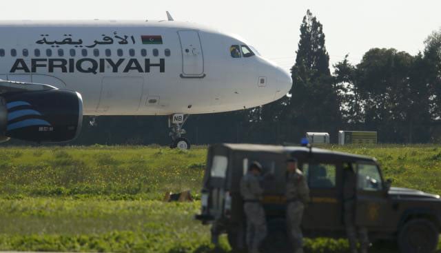 libya plane hijack disrupts hijack being filmed at malta airport photo reuters