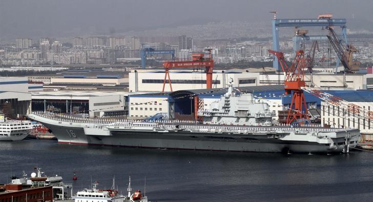 a general view shows navy soldiers standing on china 039 s first aircraft carrier quot liaoning quot photo reuters