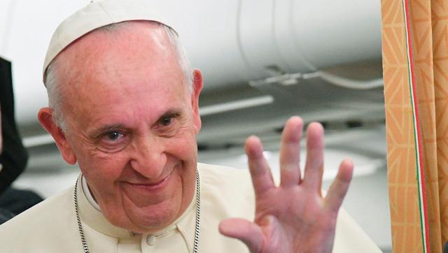 pope francis gestures as he speaks to journalists on his flight back to rome following a visit in georgia and azerbaijan october 2 2016 photo reuters