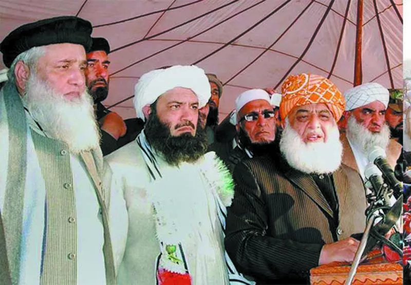 maulana fazlur rehman addresses a conference in swabi photo express
