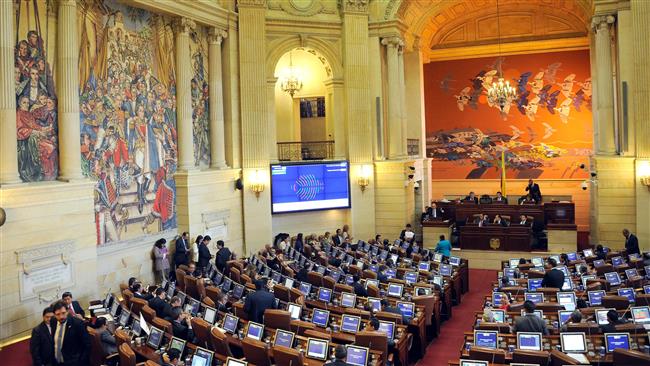 a view of the colombian congress house of representatives photo afp
