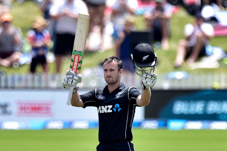 new zealand 039 s neil broom celebrates 100 runs during the second one day international cricket match between new zealand and bangladesh at the saxton oval in nelson on december 29 2016 photo afp