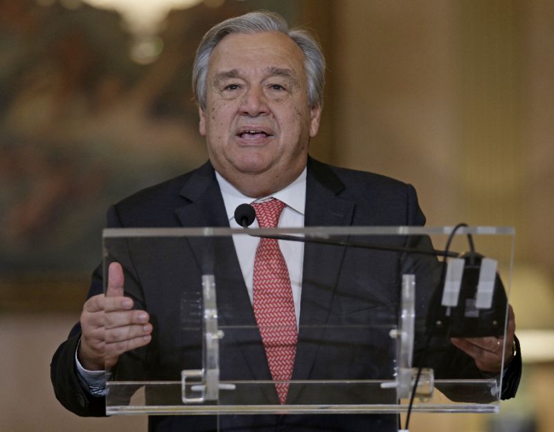 antonio guterres speaks to the press in lisbon photo afp