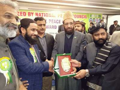 controversial cleric masroor jhangvi presented peace award controversial cleric masroor jhangvi presented peace award