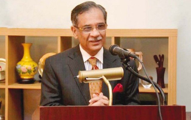 former chief justice of pakistan saqib nisar photo file