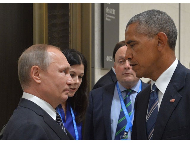 this file photo taken on september 5 2016 shows russian president vladimir putin l meeting with his us counterpart barack obama on the sidelines of the g20 leaders summit in hangzhou photo afp