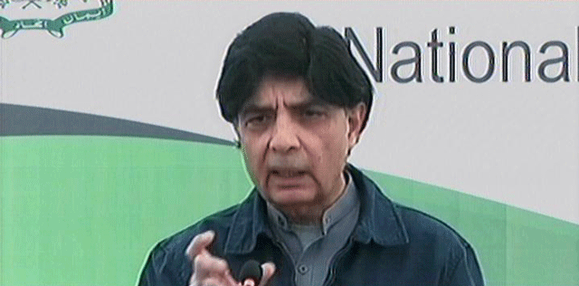 federal interior minister chaudhry nisar ali khan addressing media in islamabad on friday december 30 2016 screengrab