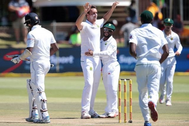 simple as you like south african bowler kyle abbott celebrates the dismissal of sri lanka batsman and captain angelo mathews l during the fifth day of the first test the hosts took just 13 3 overs to run through sri lanka s remaining five wickets photo afp simple as you like south african bowler kyle abbott celebrates the dismissal of sri lanka batsman and captain angelo mathews l during the fifth day of the first test the hosts took just 13 3 overs to run through sri lanka s remaining five wickets photo afp