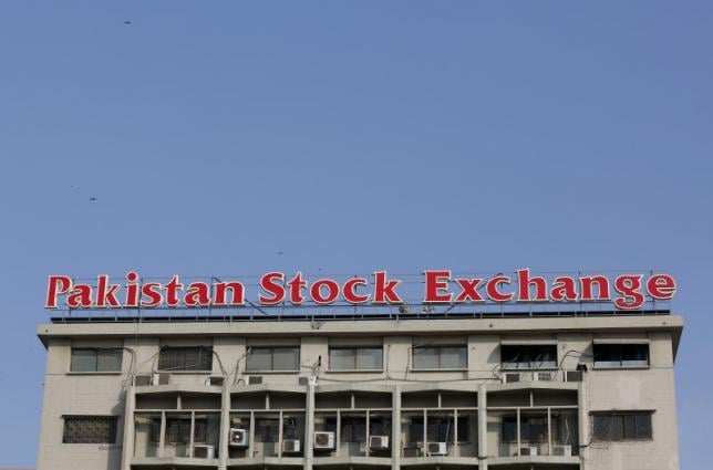 a sign of the pakistan stock exchange is seen on its building in karachi pakistan january 11 2016 photo reuters