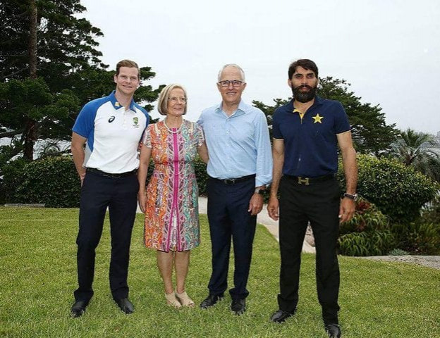 misbah and smith with aussie pm and his wife photo courtesy twitter misbah and smith with aussie pm and his wife photo courtesy twitter