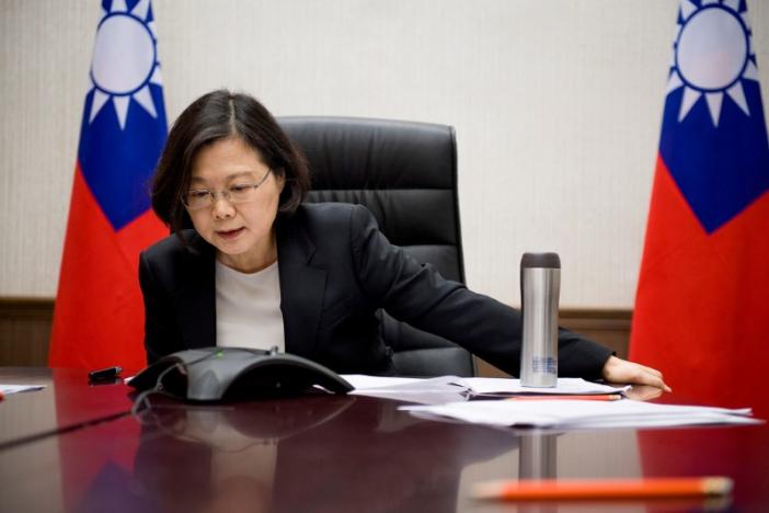 taiwan 039 s president tsai ing wen speaks on the phone with u s president elect donald trump at her office in taipei taiwan in this handout photo made available december 3 2016 photo reuters
