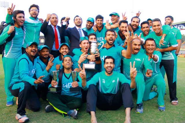 top of the world delighted hbl players pose with the silverware after claiming the national one day cup trophy for departments photo courtesy pcb top of the world delighted hbl players pose with the silverware after claiming the national one day cup trophy for departments photo courtesy pcb