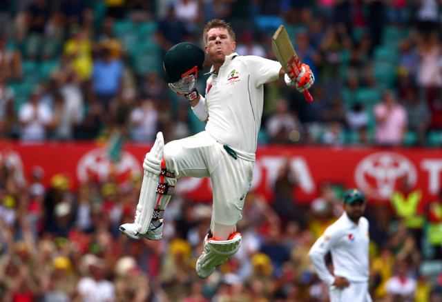 australia 039 s david warner celebrates after reaching his century photo reuters