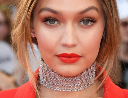 gigi hadid slays in a diamond choker photo e online