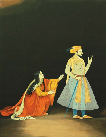 the artist has merged european renaissance figures with mughal characters and has developed a new narrative altogether photo courtesy sanat gallery the artist has merged european renaissance figures with mughal characters and has developed a new narrative altogether photo courtesy sanat gallery