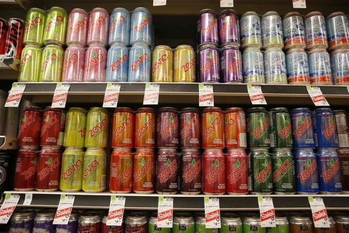 cans of zevia soda are seen in a supermarket in los angeles california photo reuters