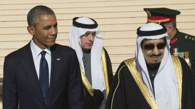 us president barack obama left stands alongside saudi king salman right at king khalid international airport in riyadh saudi arabia photo afp us president barack obama left stands alongside saudi king salman right at king khalid international airport in riyadh saudi arabia photo afp