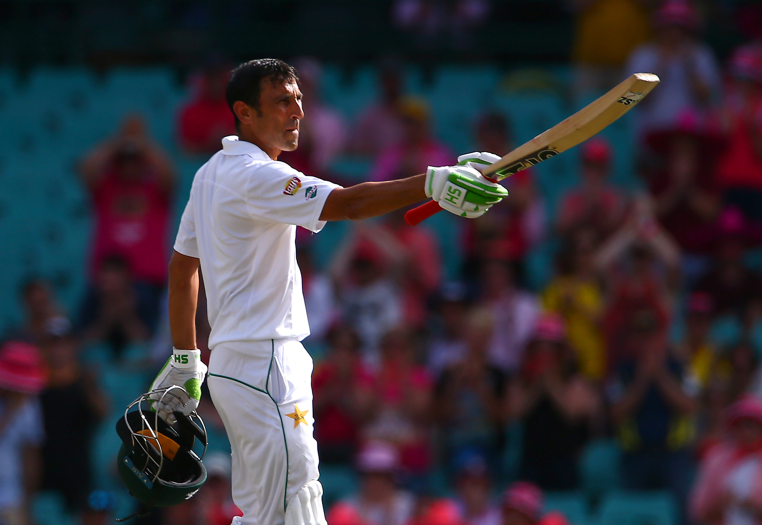 younus khan celebrates after reaching his century photo reuters