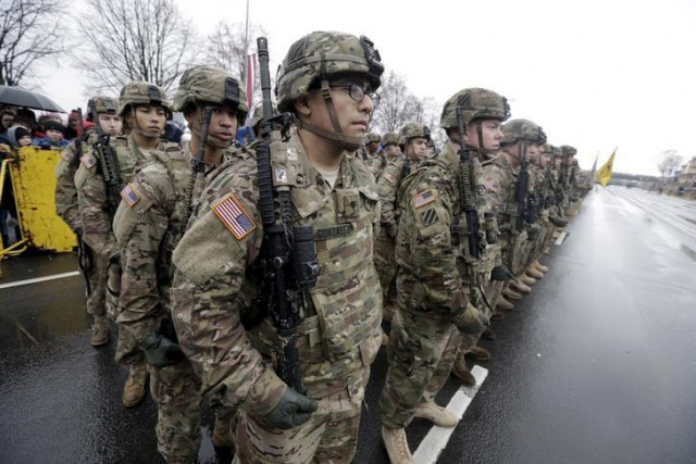 u s troops participate in latvia 039 s independence day military parade in riga latvia photo reuters