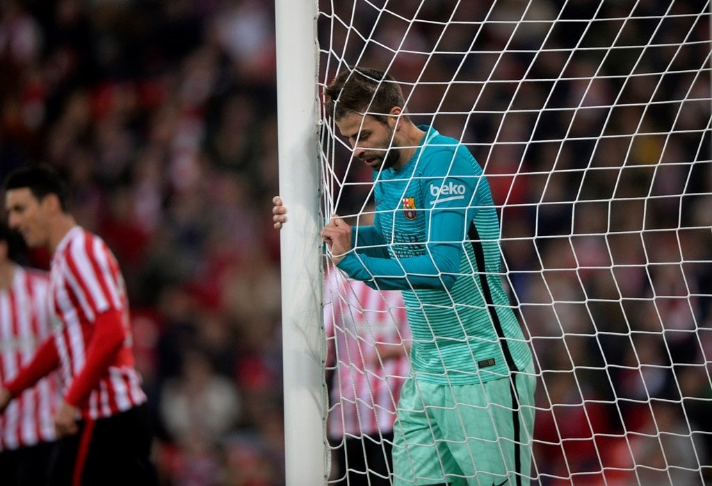 barcelona 039 s gerard pique during the 2 1 loss at bilbao photo reuters