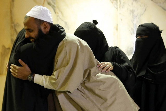 a former yemeni inmate released from the us military prison in guantanamo bay is welcomed by his family upon his arrival in riyadh on january 5 2017 photo afp a former yemeni inmate released from the us military prison in guantanamo bay is welcomed by his family upon his arrival in riyadh on january 5 2017 photo afp