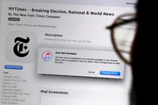 an illustration shows a person looking at a computer screen in beijing showing an apple itunes store message saying that the new york times app is not available in the chinese store in china january 5 2017 photo reuters an illustration shows a person looking at a computer screen in beijing showing an apple itunes store message saying that the new york times app is not available in the chinese store in china january 5 2017 photo reuters