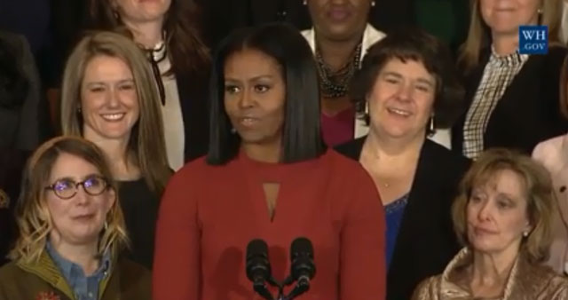 michelle obama speaks at the event white house screen grab