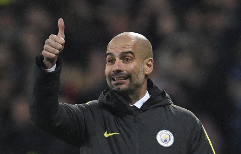 manchester city manager pep guardiola was seen smiling from ear to ear after friday s 5 0 victory over west ham in the fa cup photo reuters