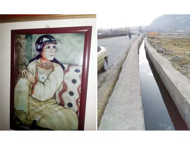 portrait of dadi jawari a 17th century ruler of gilgit and one of the two irrigation channels she got built between 1630 and 1660 ad photo express portrait of dadi jawari a 17th century ruler of gilgit and one of the two irrigation channels she got built between 1630 and 1660 ad photo express