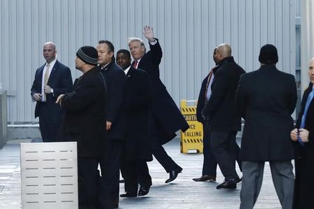 u s president elect donald trump c exits one world trade center following a meeting in manhattan new york city u s january 6 2017 photo reuters