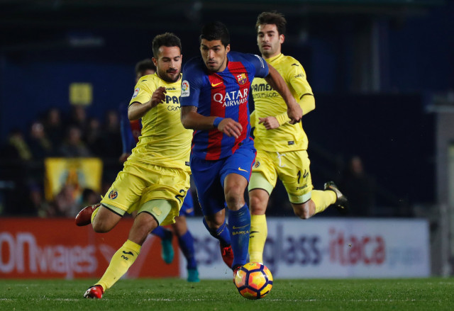 barcelona 039 s luis suarez during the match against villarreal at el madrigal stadium on january 8 2017 photo afp barcelona 039 s luis suarez during the match against villarreal at el madrigal stadium on january 8 2017 photo afp