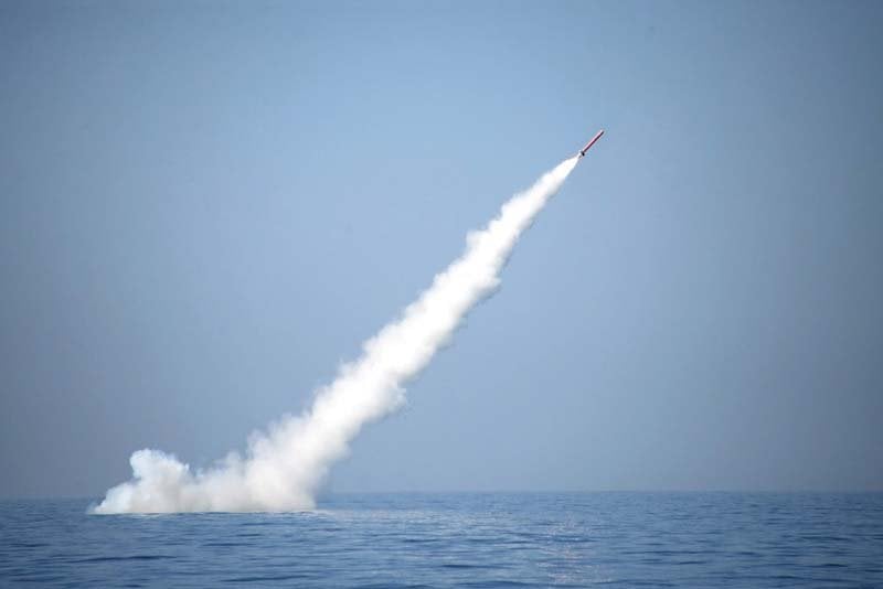 babur 3 cruise missile being launched from an underwater mobile platform in the indian ocean photo ispr