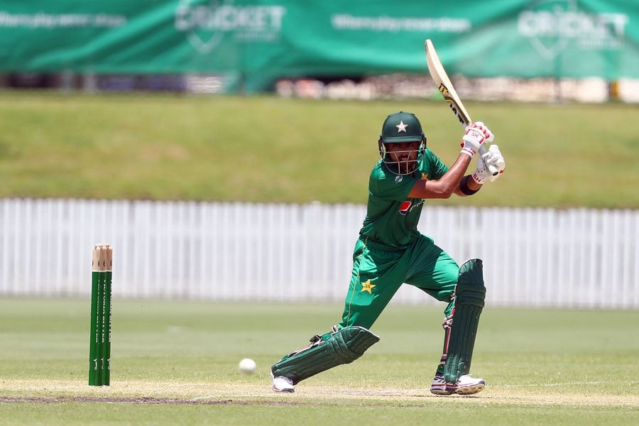 babar azam scored 98 for pakistanis in brisbane against cricket australia xi photo courtesy cricket australia getty images