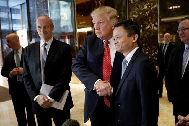 us president elect donald trump shakes hands with alibaba executive chairman jack ma after their meeting at trump tower in new york photo reuters us president elect donald trump shakes hands with alibaba executive chairman jack ma after their meeting at trump tower in new york photo reuters