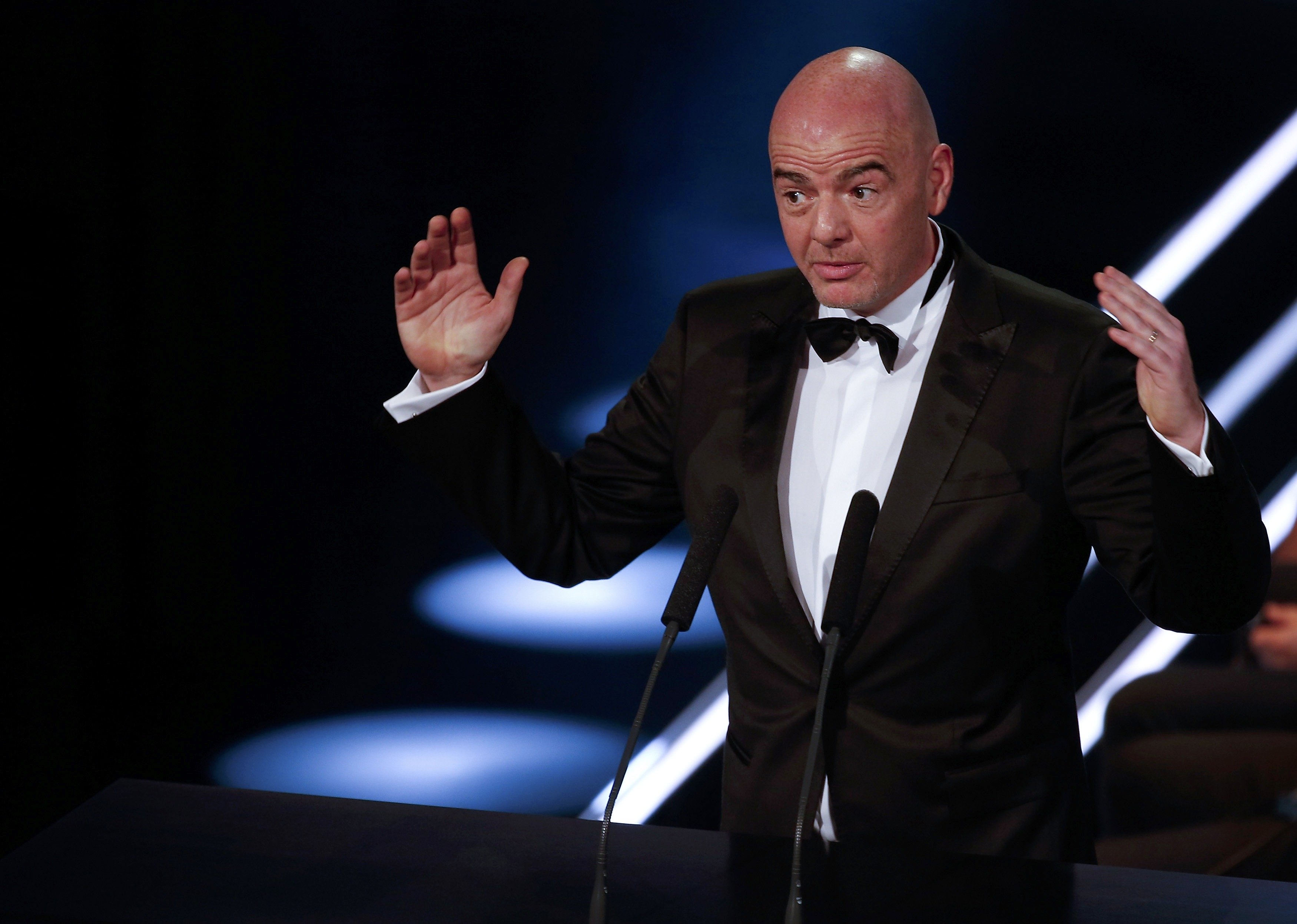 fifa president gianni infantino during an award ceremony photo reuters ruben sprich