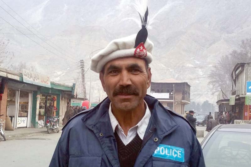 a traffic sergeant in gilgit baltistan sports the shanti khoi on tuesday photo express