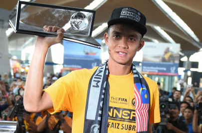 goal of the year winner gets hero s welcome in malaysia